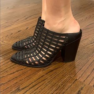 Dolce Vita black leather cage mules 9.5
